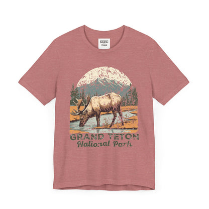 Grand Teton National Park Retro Tee | Vintage Wyoming Adventure Shirt