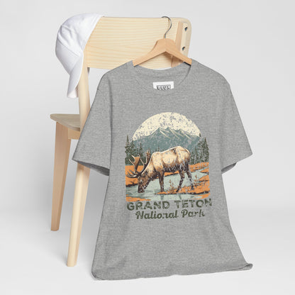 Grand Teton National Park Retro Tee | Vintage Wyoming Adventure Shirt