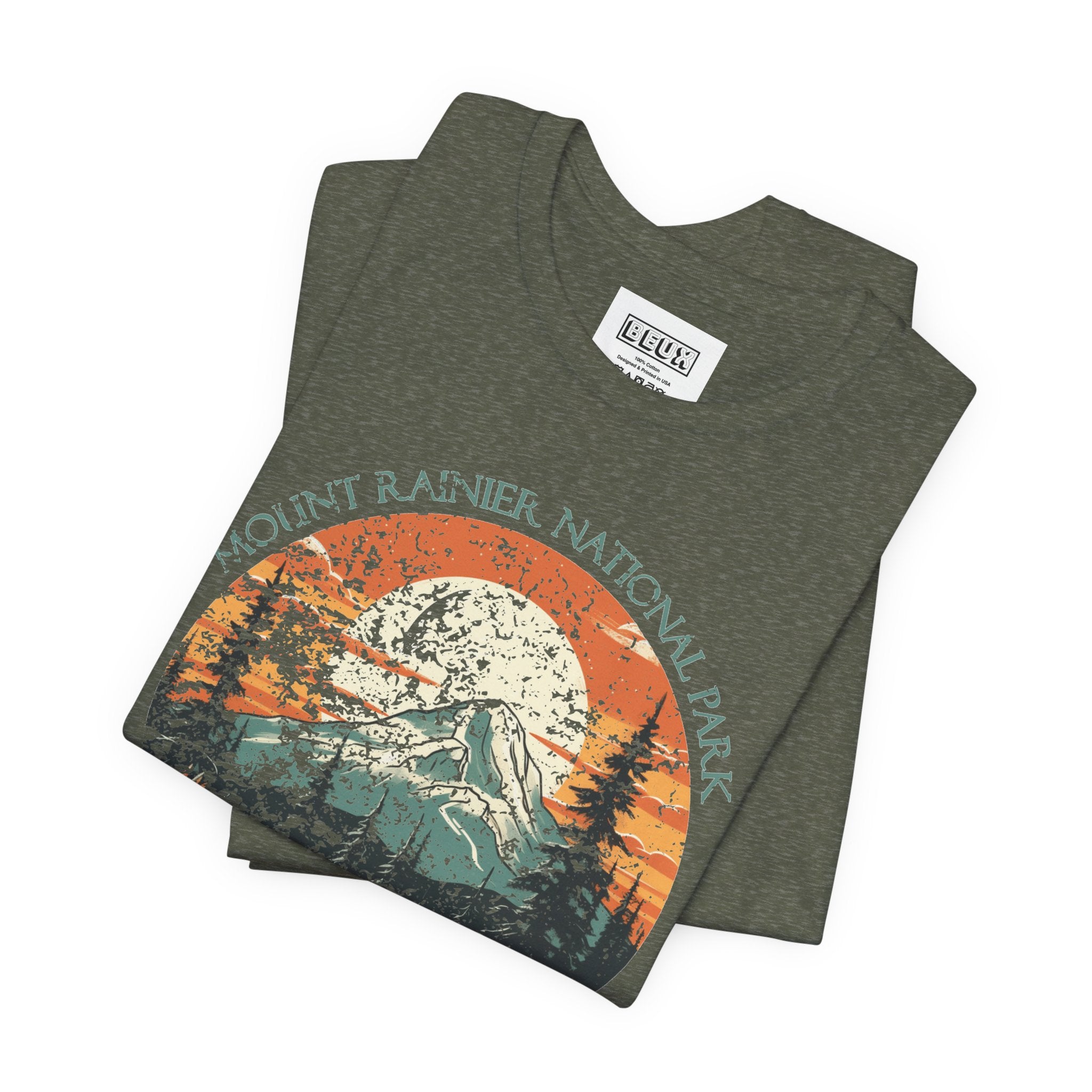 Mount Rainier National Park Retro Tee | Vintage Washington Adventure Shirt