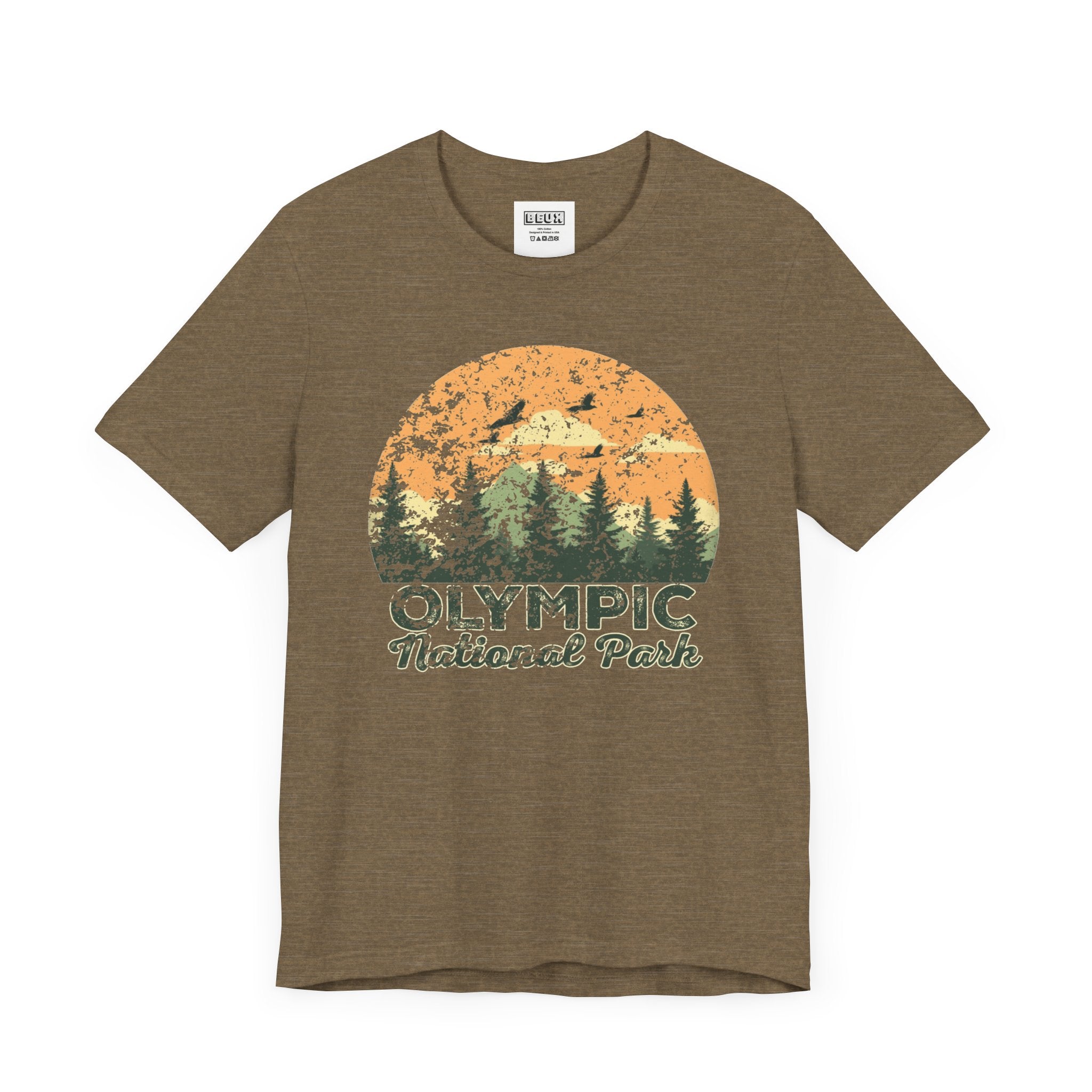 Olympic National Park Retro Tee | Vintage Washington Coastal Adventure Shirt