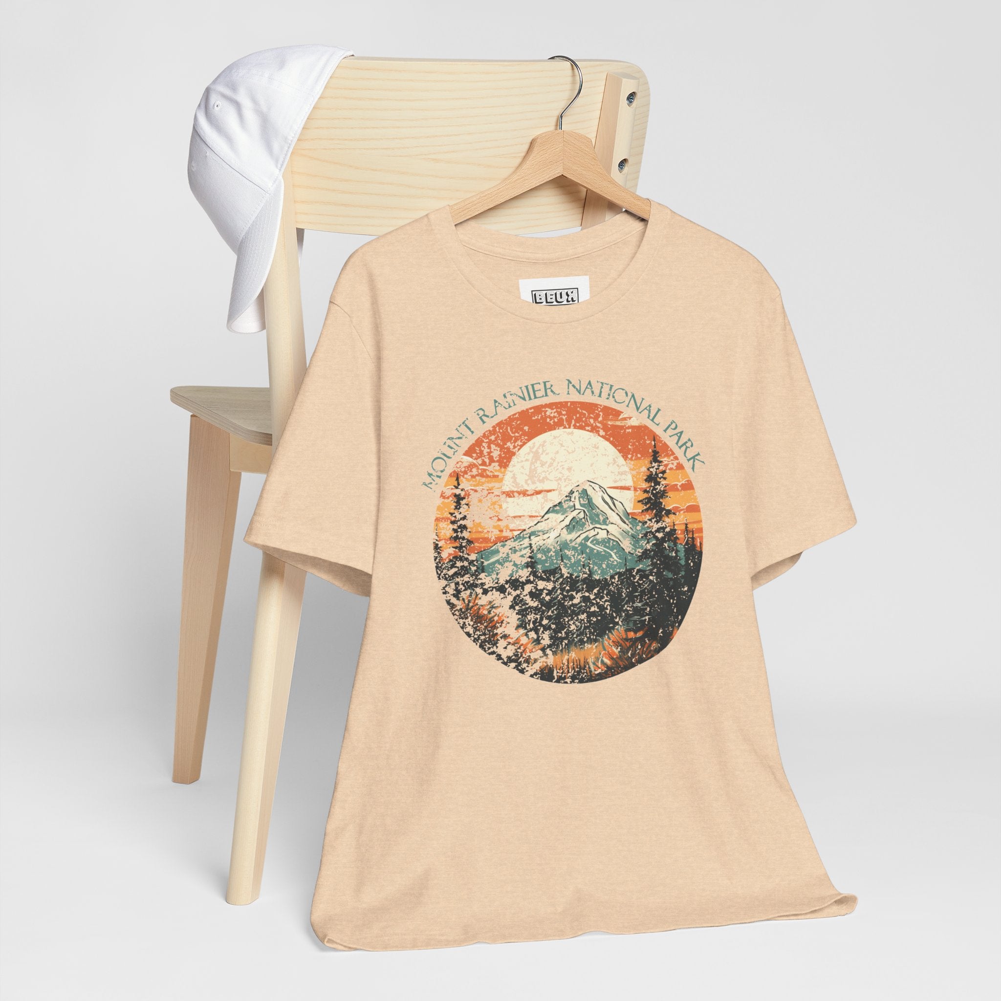 Mount Rainier National Park Retro Tee | Vintage Washington Adventure Shirt