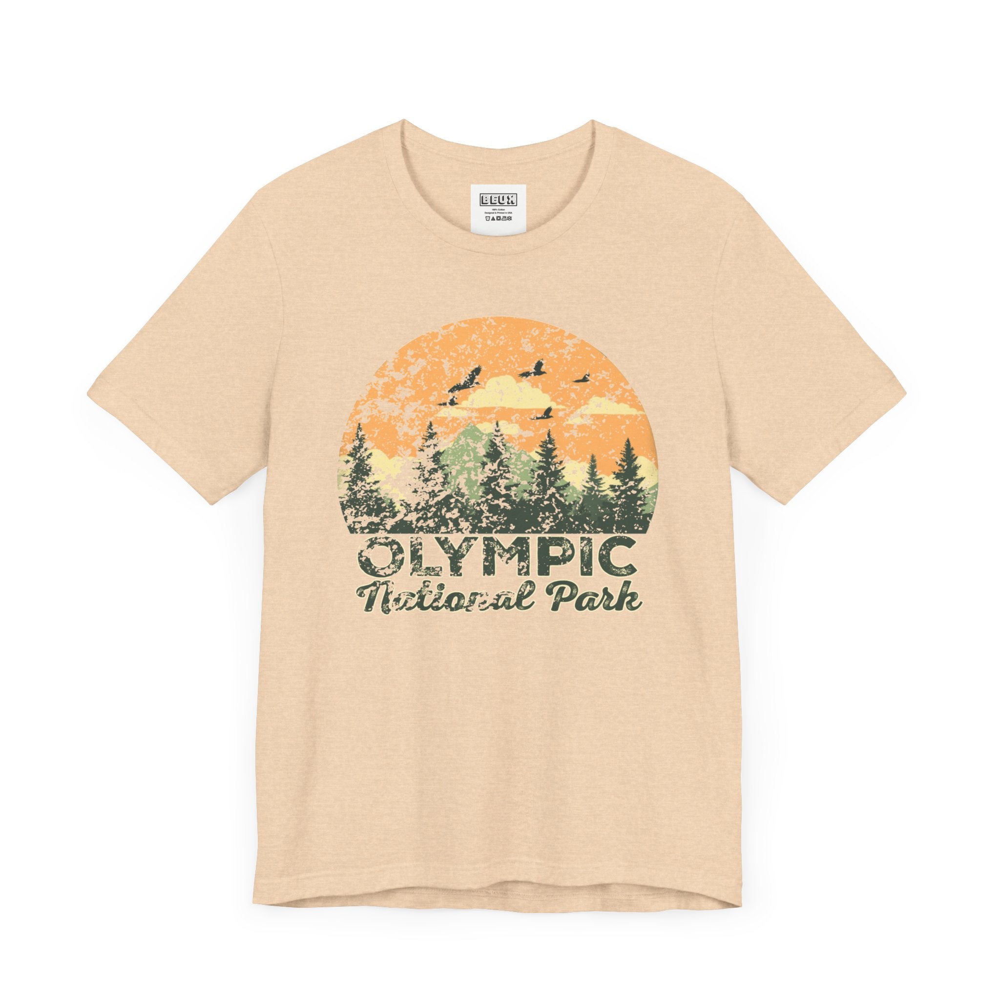 Olympic National Park Retro Tee | Vintage Washington Coastal Adventure Shirt