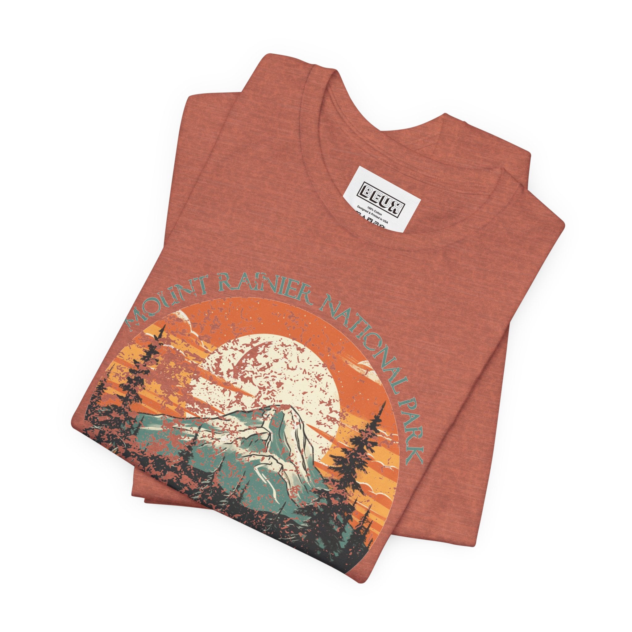 Mount Rainier National Park Retro Tee | Vintage Washington Adventure Shirt