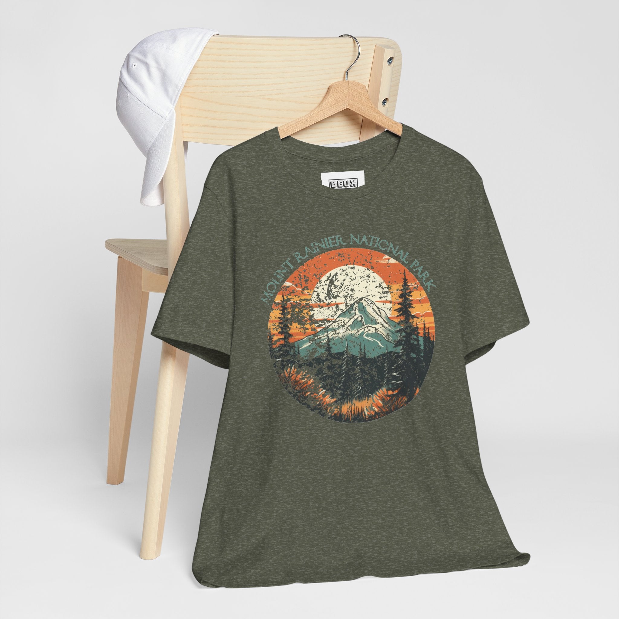 Mount Rainier National Park Retro Tee | Vintage Washington Adventure Shirt