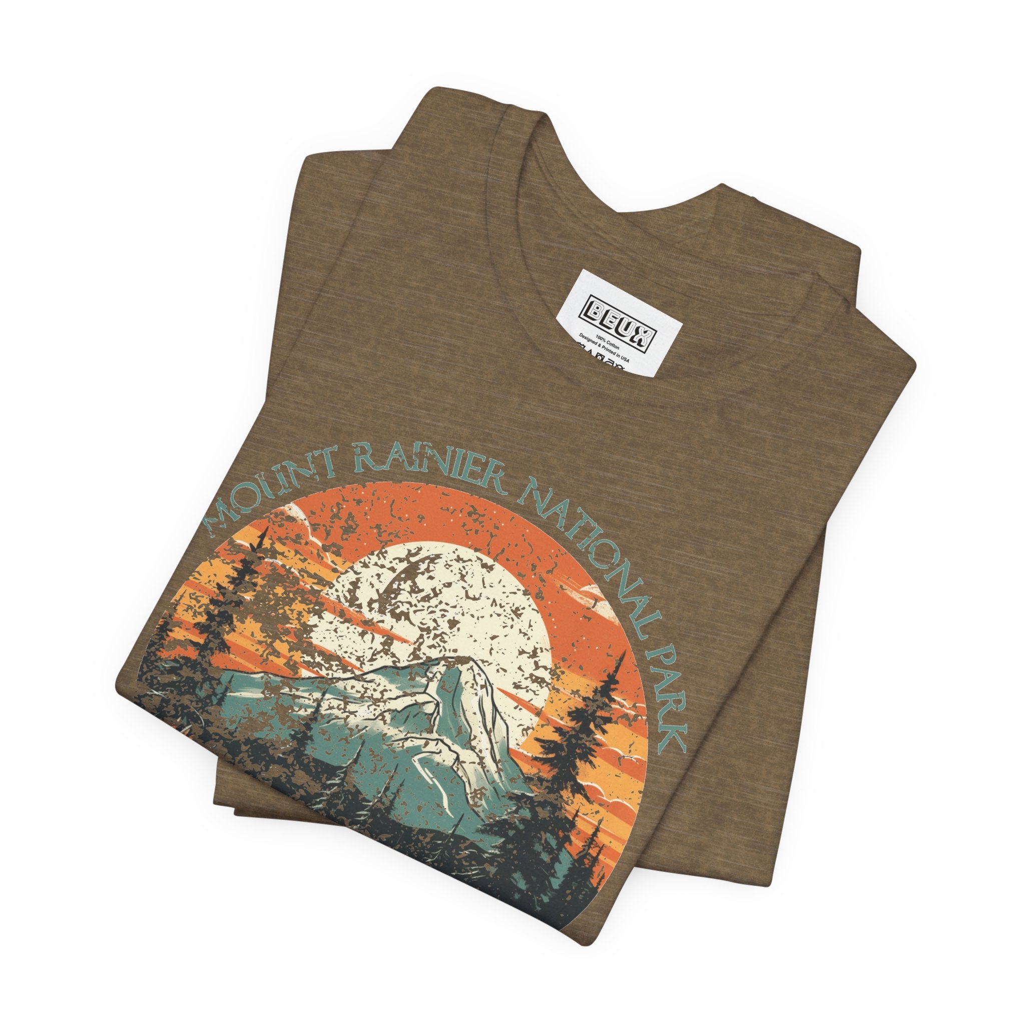 Mount Rainier National Park Retro Tee | Vintage Washington Adventure Shirt