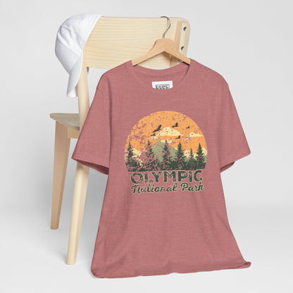 Olympic National Park Retro Tee | Vintage Washington Coastal Adventure Shirt