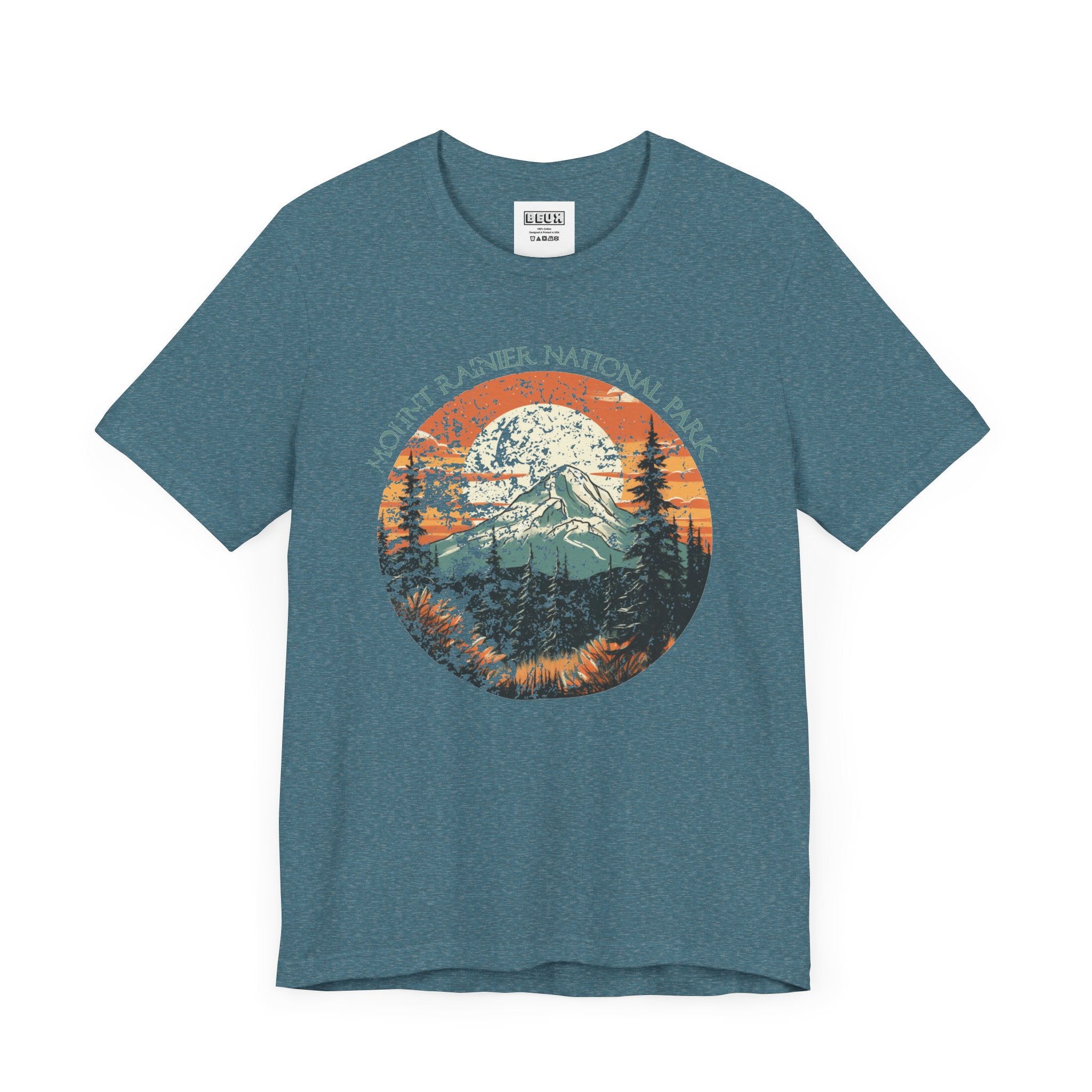 Mount Rainier National Park Retro Tee | Vintage Washington Adventure Shirt