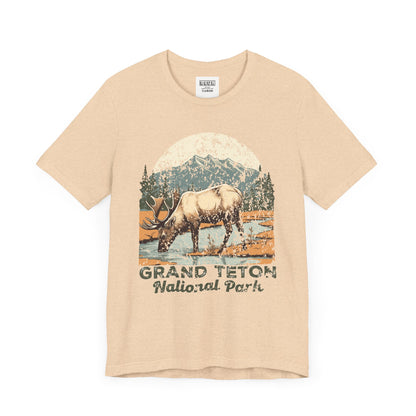 Grand Teton National Park Retro Tee | Vintage Wyoming Adventure Shirt